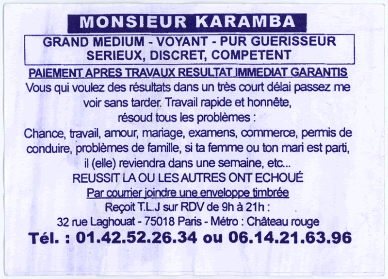 Monsieur KARAMBA, Paris