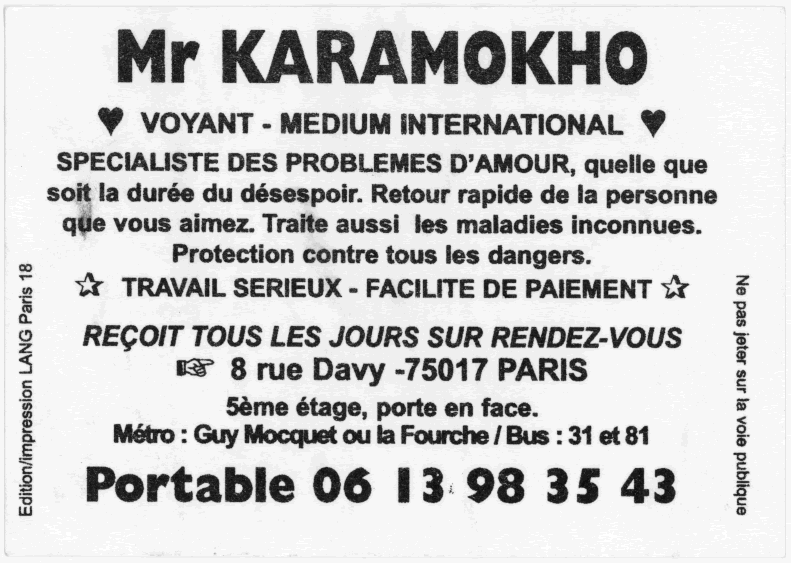Monsieur KARAMOKHO, Paris