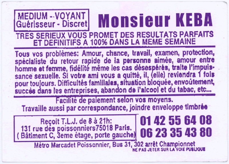 Monsieur KEBA, Paris