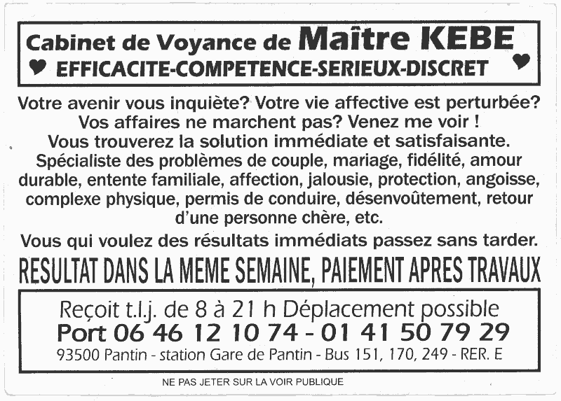 Matre KEBE, Seine St Denis