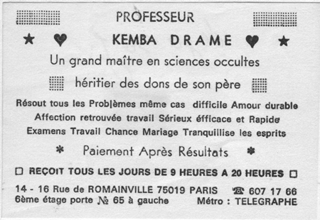 Cliquez pour voir la fiche dtaille de KEMBA DRAME