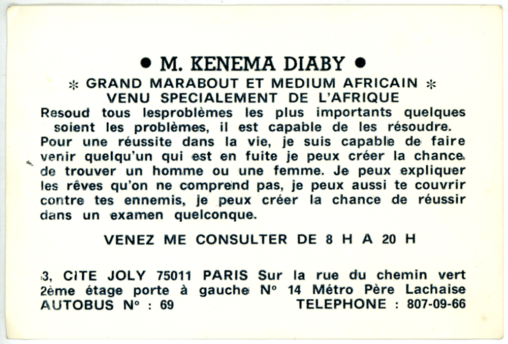 Monsieur KENEMA DIABY, Paris
