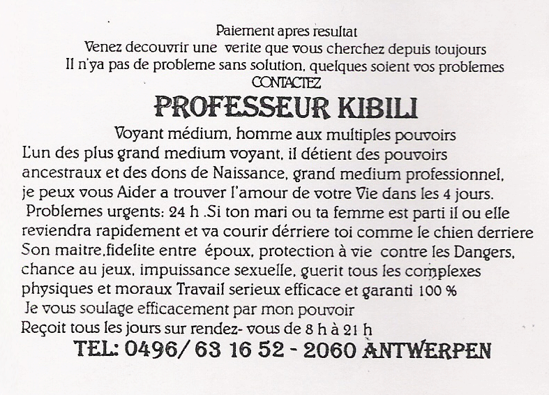 Professeur KIBILI, Belgique