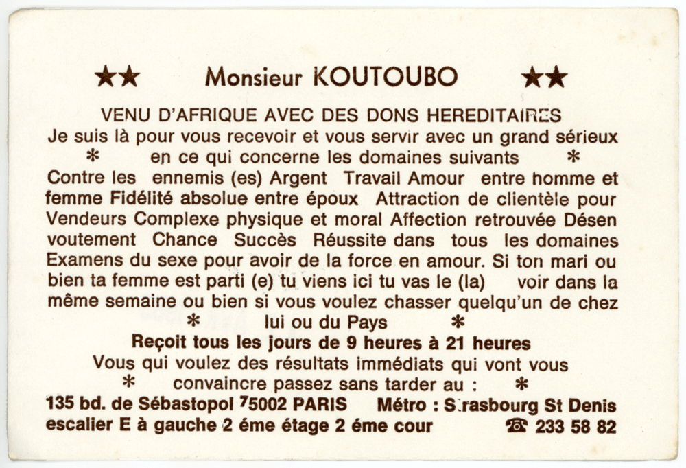 Monsieur KOUTOUBO, Paris