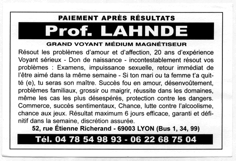 Professeur LAHNDE, Lyon