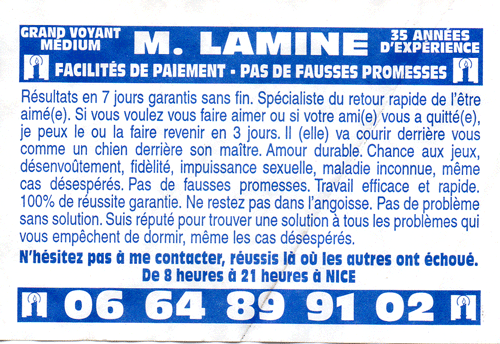Monsieur LAMINE, Alpes-Maritimes