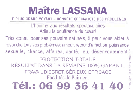 Cliquez pour voir la fiche dtaille de LASSANA