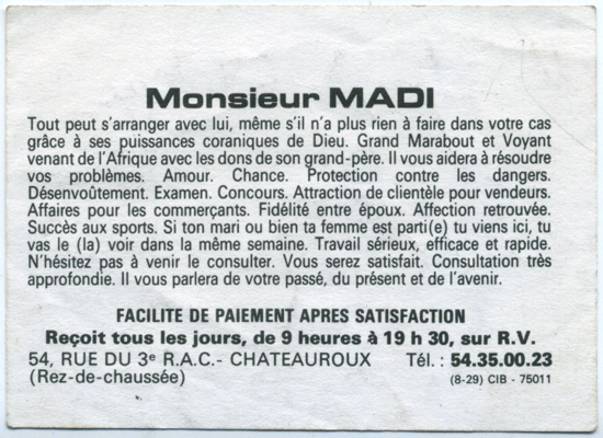 Monsieur MADI, Châteauroux