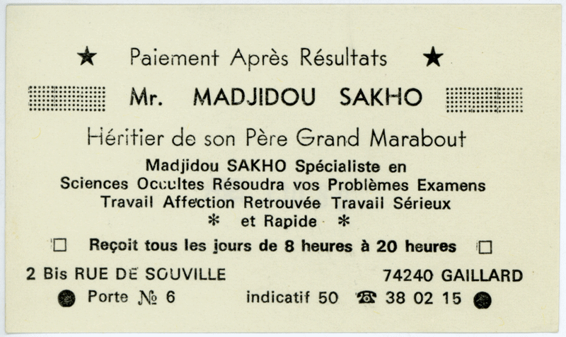 Cliquez pour voir la fiche détaillée de MADJIDOU SAKHO