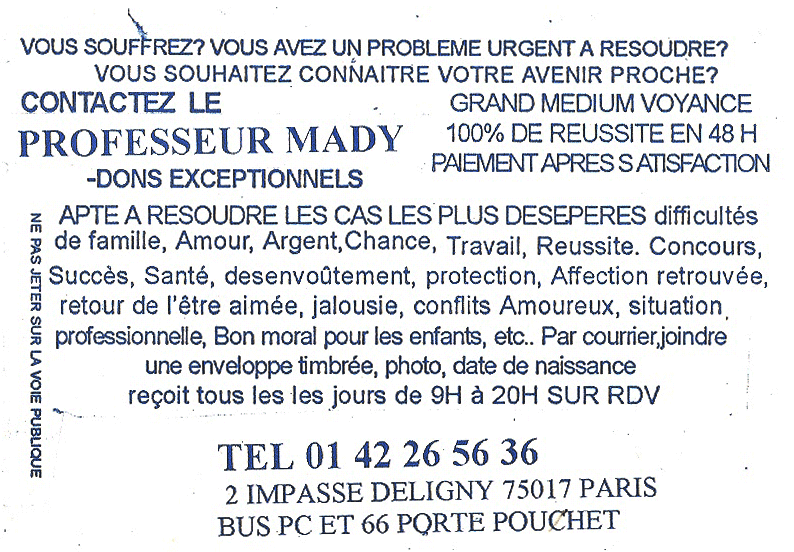 Cliquez pour voir la fiche détaillée de MADY