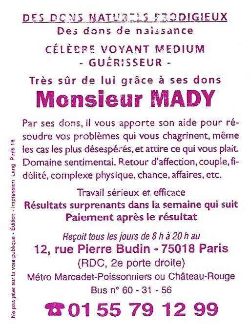 Monsieur MADY, Lyon
