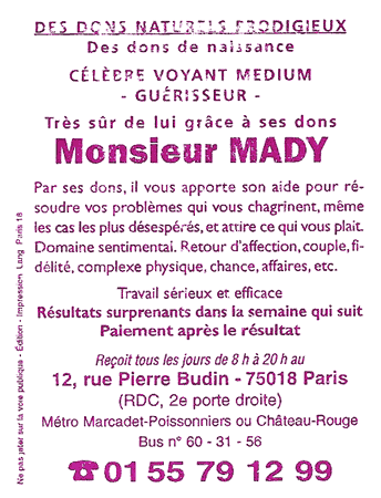 Cliquez pour voir la fiche dtaille de MADY