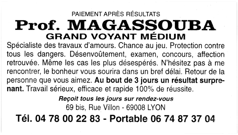 Professeur MAGASSOUBA, Lyon