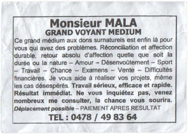 Monsieur MALA, Belgique