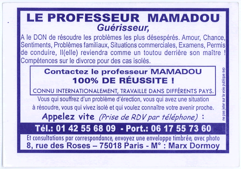 Professeur MAMADOU, Paris