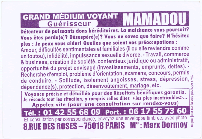 Cliquez pour voir la fiche dtaille de MAMADOU