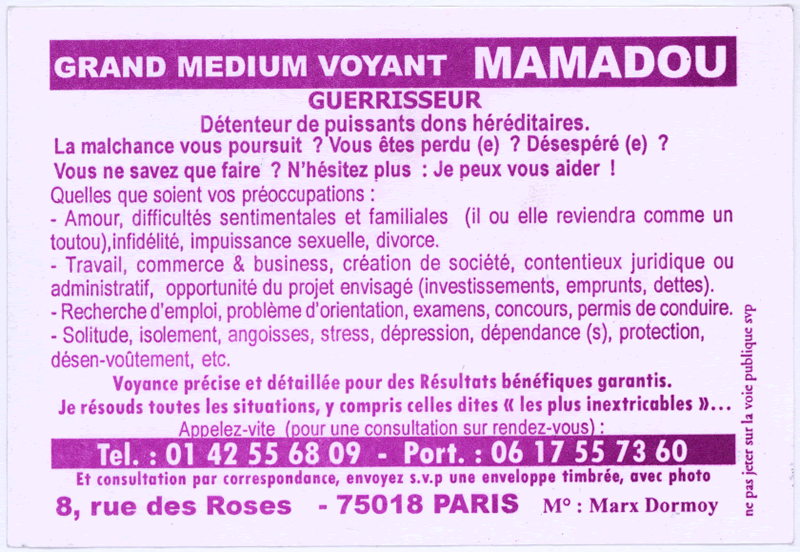  MAMADOU, Paris