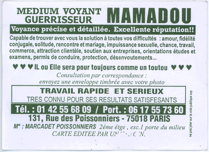  MAMADOU, Paris