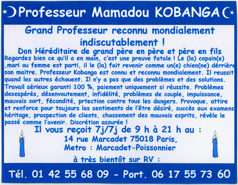 Professeur Mamadou KOBANGA, Paris