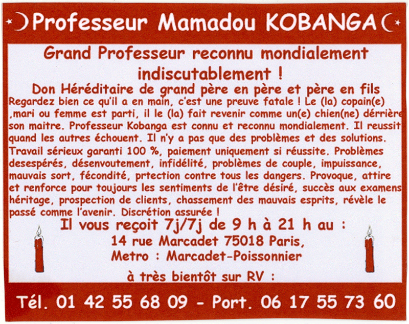 Cliquez pour voir la fiche dtaille de Mamadou KOBANGA