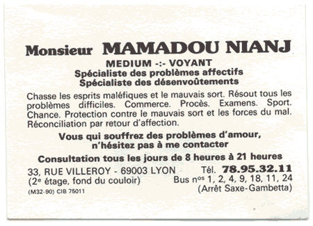 Cliquez pour voir la fiche dtaille de MAMADOU NIANJ