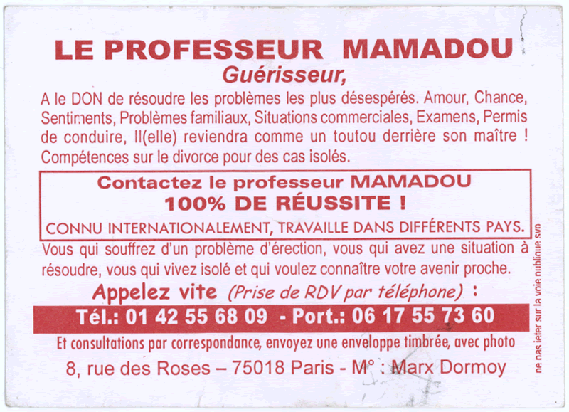 Professeur MAMADOU, Paris