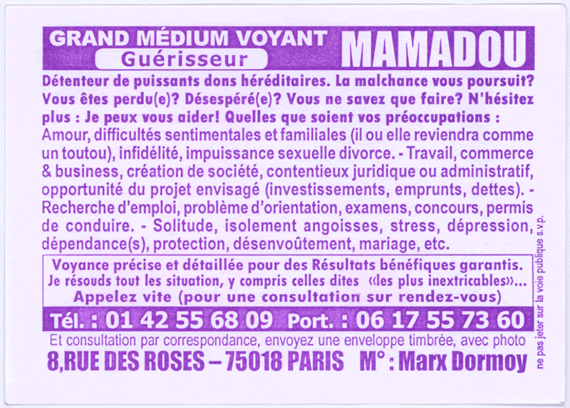 Cliquez pour voir la fiche dtaille de MAMADOU