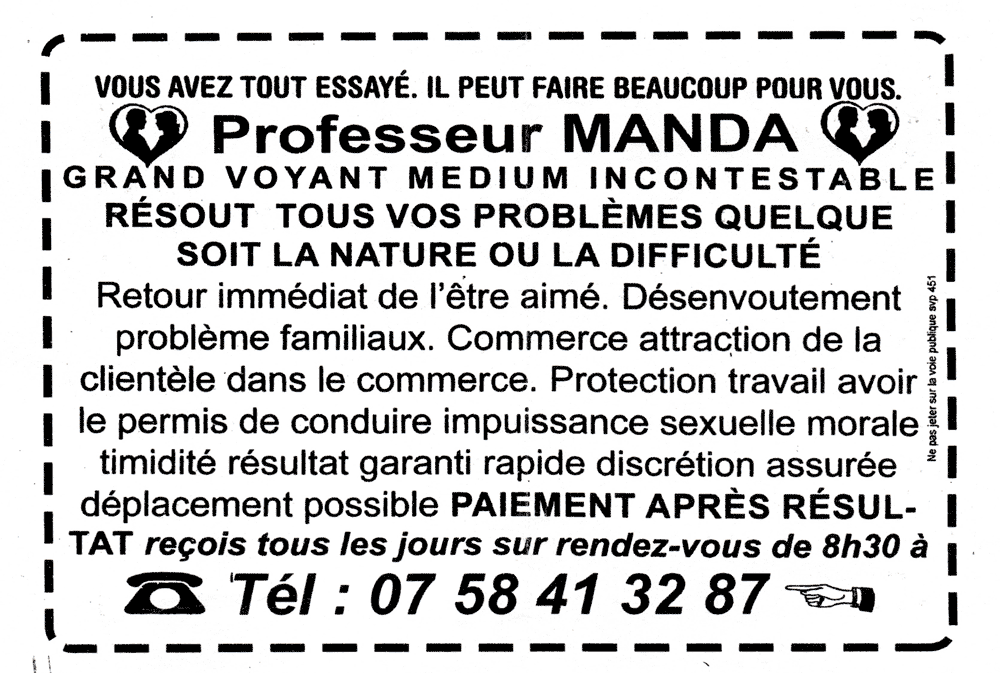 Professeur MANDA, (indtermin)