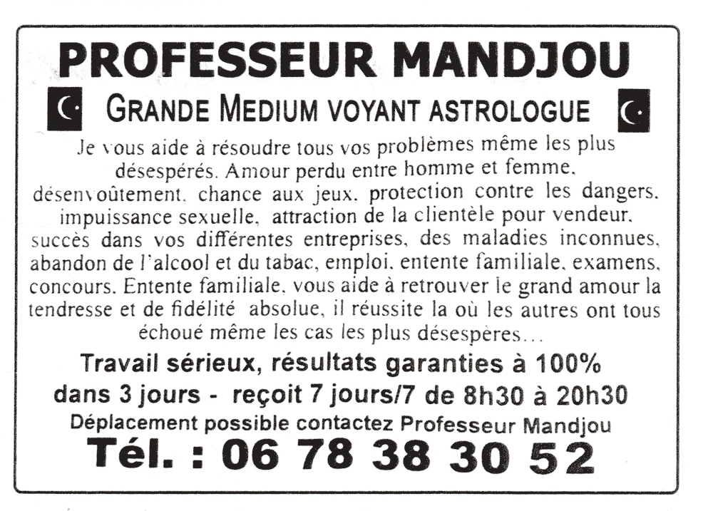 Professeur MANDJOU, (indtermin)