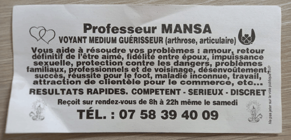 Professeur MANSA, Drôme