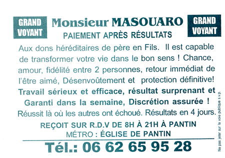 Cliquez pour voir la fiche dtaille de MASOUARO