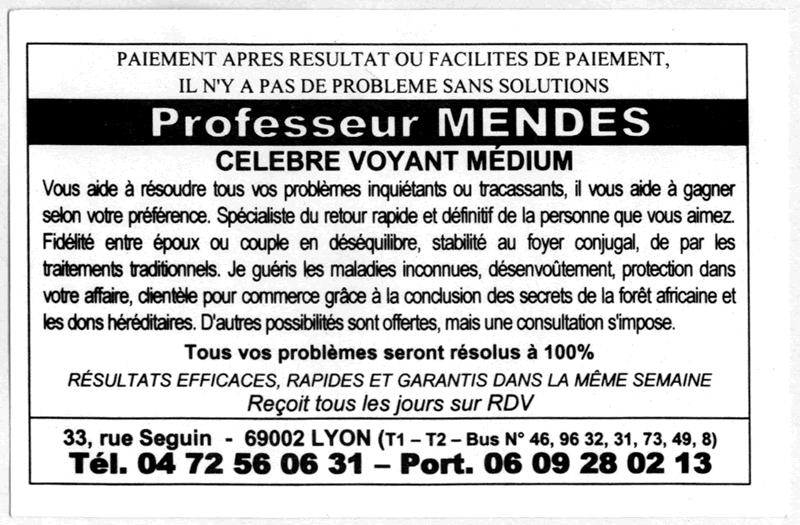 Professeur MENDES, Lyon