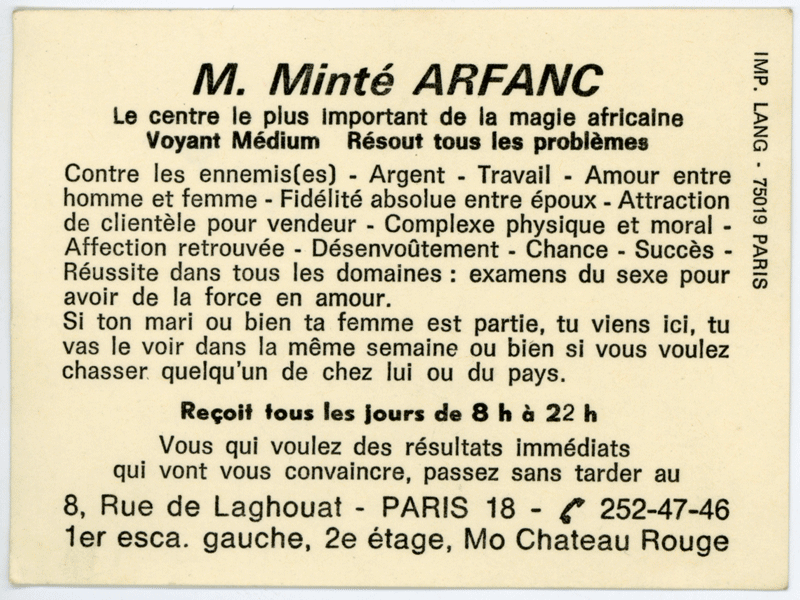 Monsieur Minté ARFANC, Paris