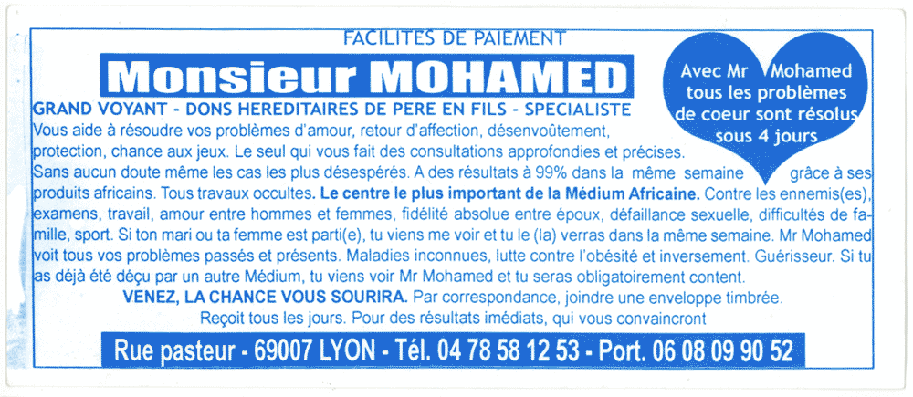 Cliquez pour voir la fiche dtaille de MOHAMED