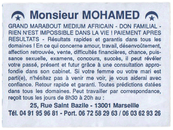 Cliquez pour voir la fiche dtaille de MOHAMED