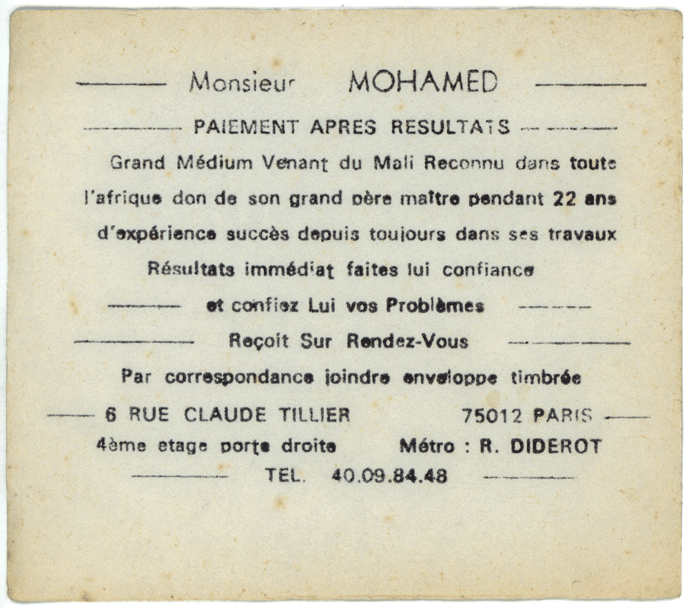 Monsieur MOHAMED, Paris