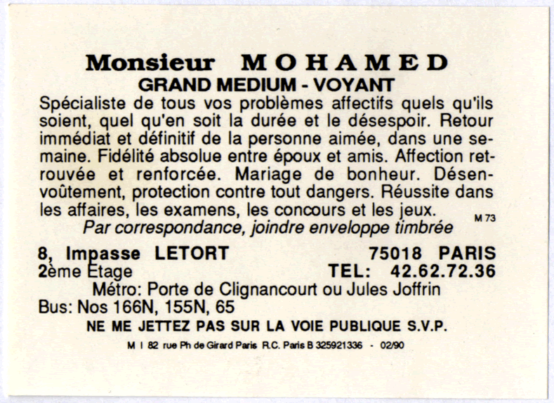 Monsieur MOHAMED, Paris