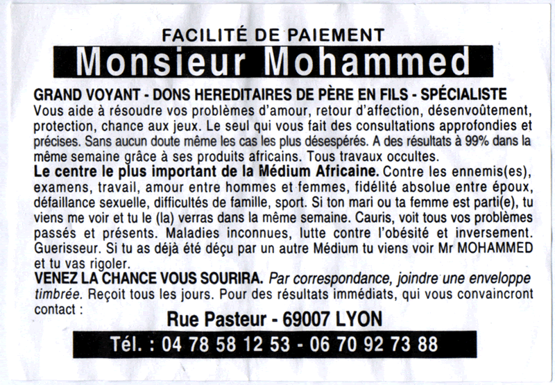 Cliquez pour voir la fiche dtaille de Mohammed