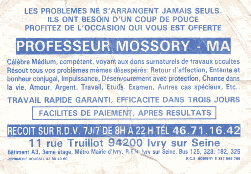 Professeur MOSSORY - MA, Val de Marne