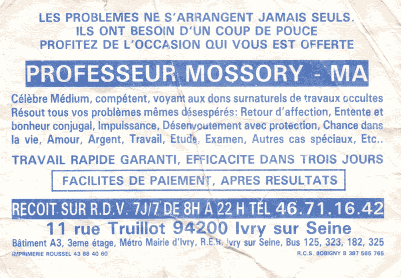 Cliquez pour voir la fiche dtaille de MOSSORY - MA