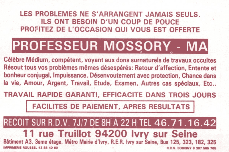 Professeur MOSSORY - MA, Val de Marne