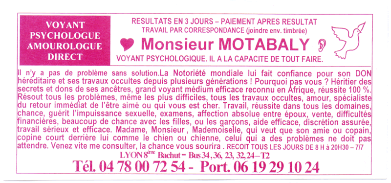 Monsieur MOTABALY, Lyon