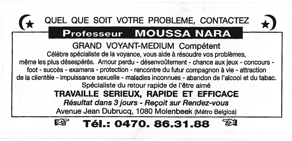 Professeur MOUSSA NARA, Belgique