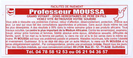 Cliquez pour voir la fiche dtaille de MOUSSA