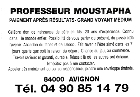 Professeur MOUSTAPHA, Avignon