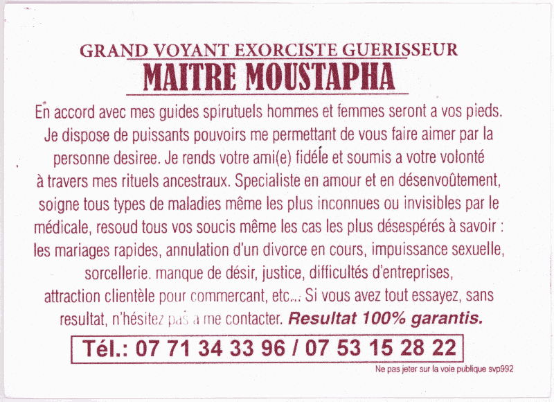 Matre MOUSTAPHA, (indtermin)