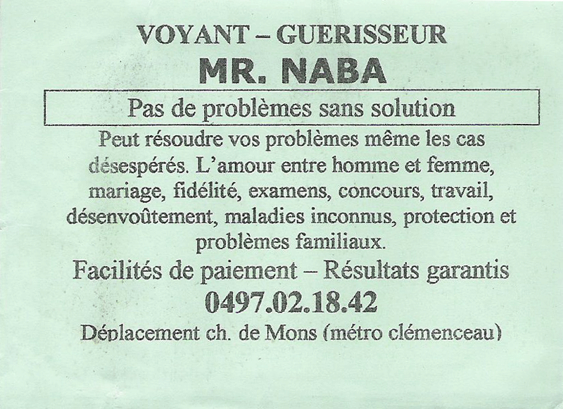 Monsieur NABA, Belgique
