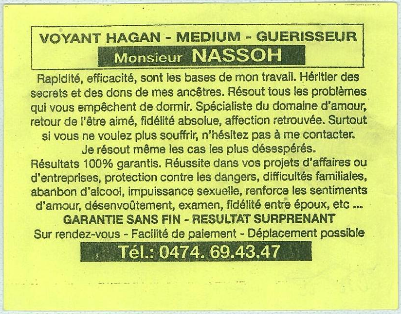 Monsieur NASSOH, Belgique