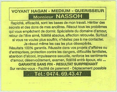 Cliquez pour voir la fiche dtaille de NASSOH