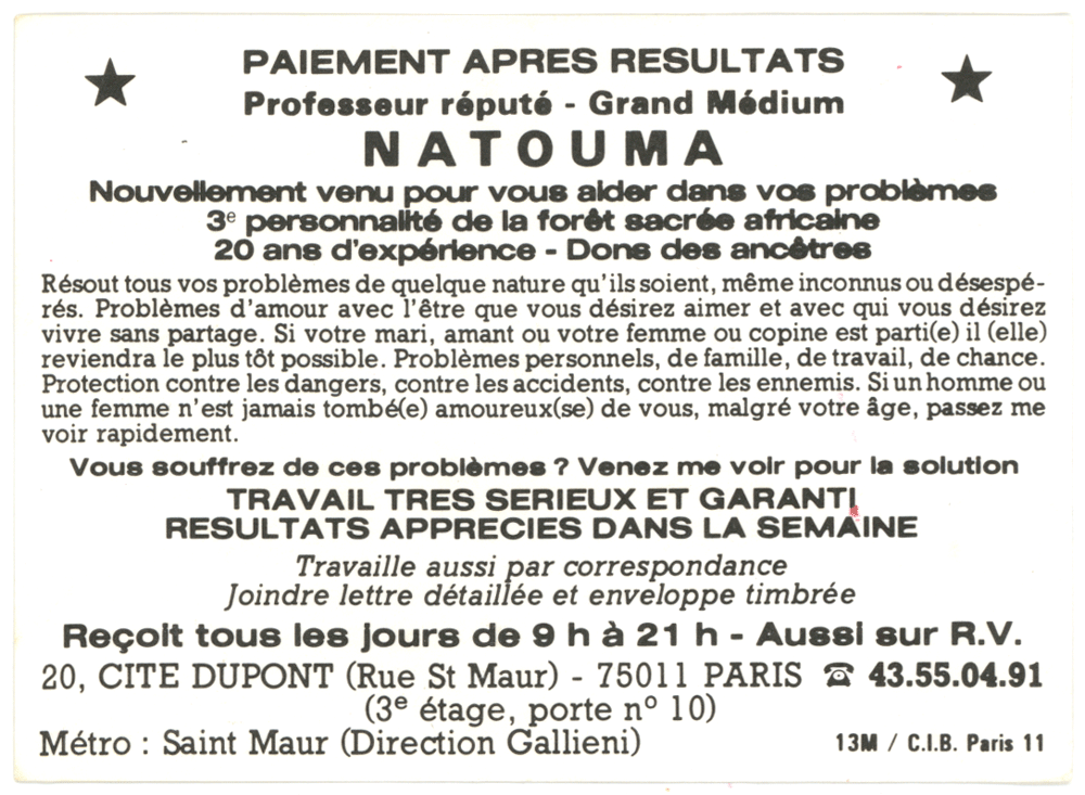 Cliquez pour voir la fiche détaillée de NATOUMA